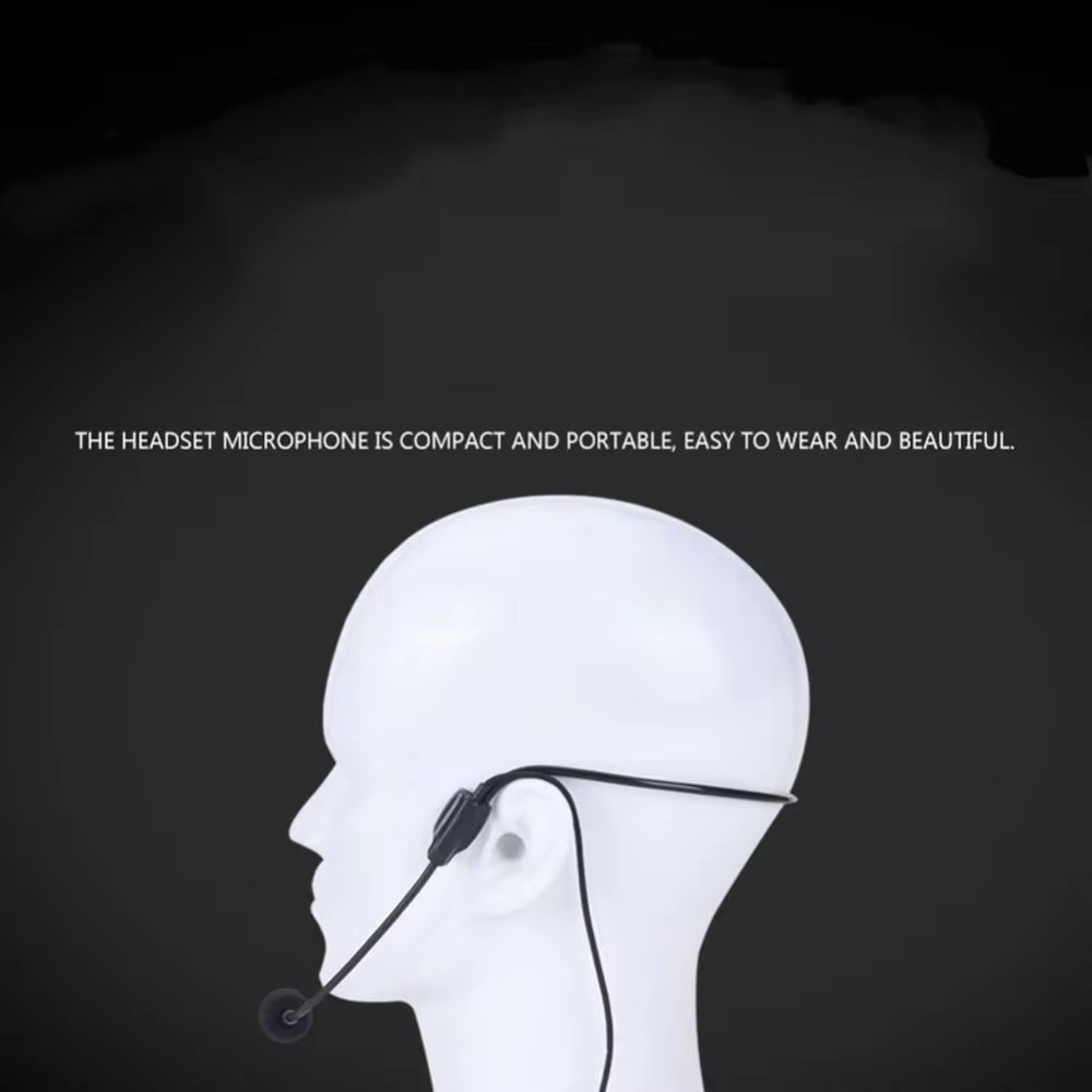 Head-mounted Wired Microphone New 3.5mm Plug Flexible Speech Headset Mic Portable Interview Speech Headset Microphone