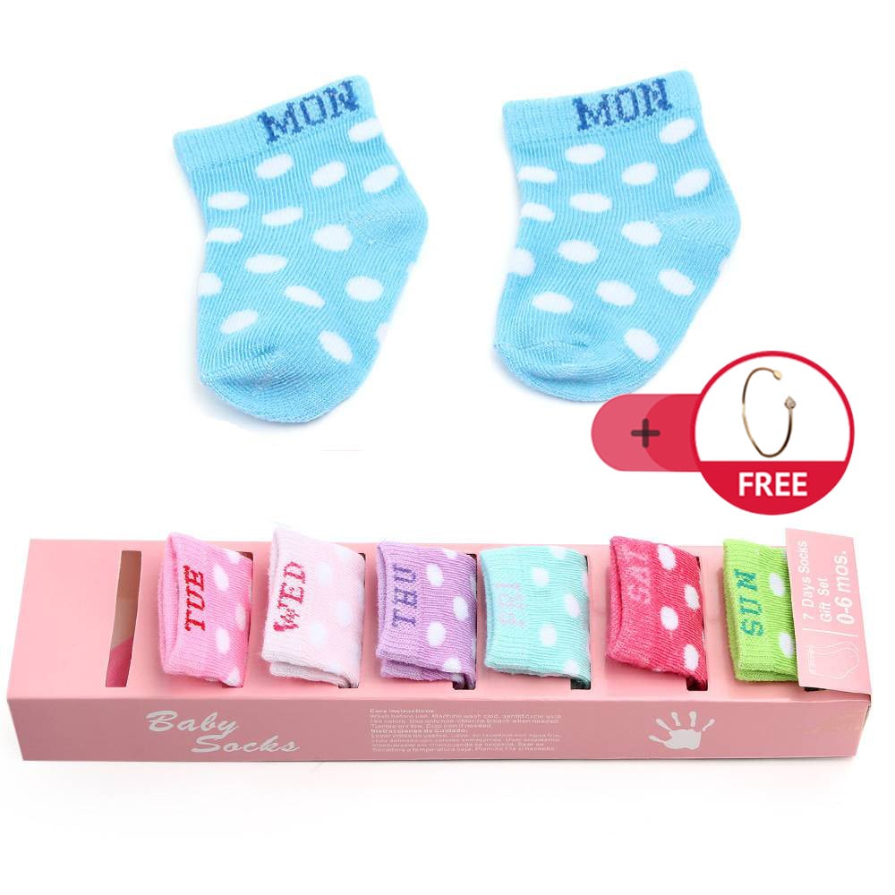 Buy 1 Get 1 boxed socks Weekly socks Spring and Summer baby socks gift box 7 pairs of baby socks