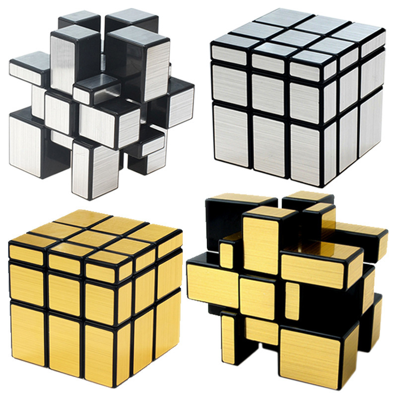 3rd Order Special-shaped Mirror Surface Rubik's Cube Gold And Silver Puzzle Rubik's Cube Educational Toy For Children