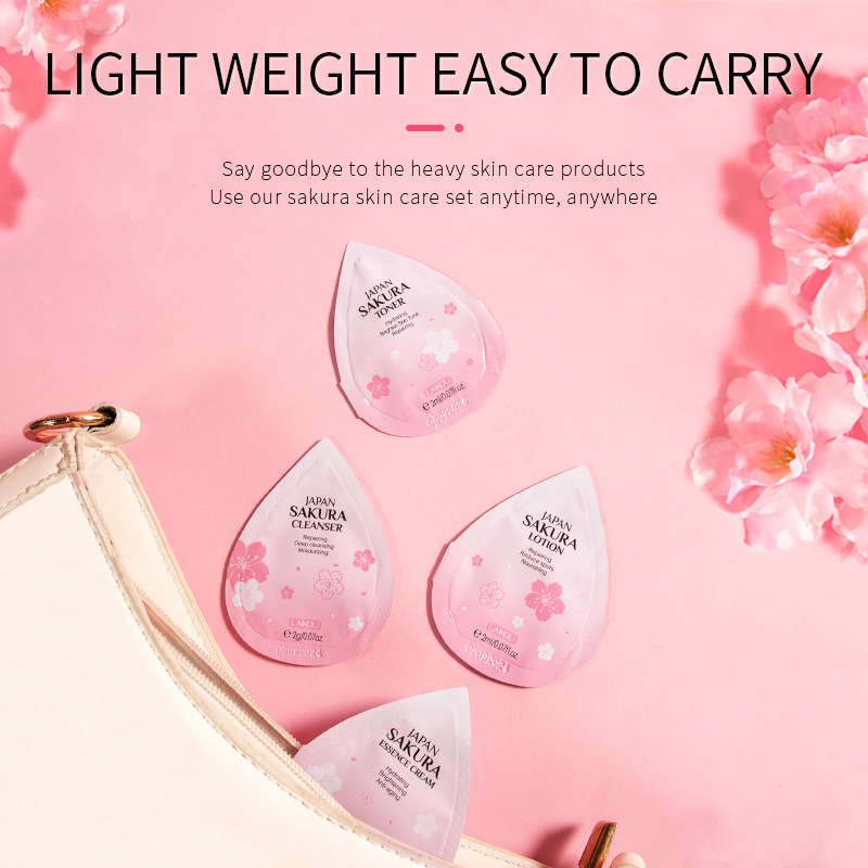 LAIKOU Japanese Sakura 10pc bag 2g facial cleanser toner face cream