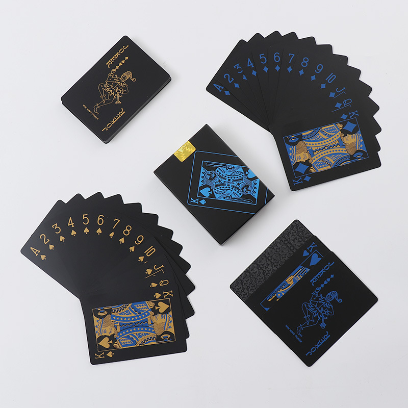 54pcs/1 box Creative Personalized Colorless Playing Cards Black PVC Waterproof Playing Cards
