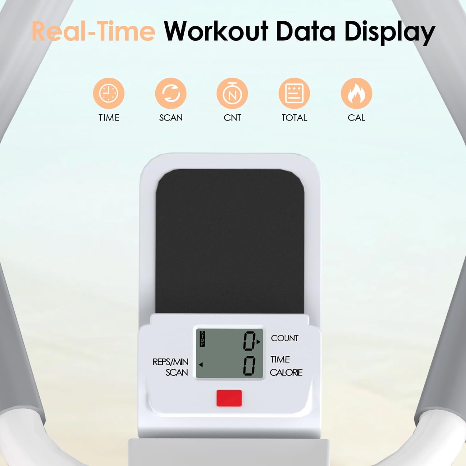 Foldable Ab Machine, 5-in-1 Adjustable Ab Trainer for Home Gym, Full-Body Core Workout Equipment with 10 Length Levels, LED Display & Silent Rollers,