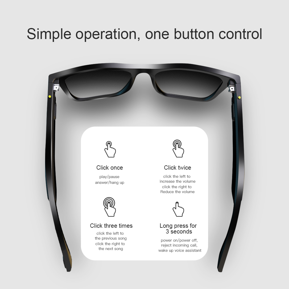 High End Audio Glasses Smart Headset Sweatproof Wireless Bluetooth Handsfree Open Ear Polarized Music Sunglasses For xiaomi