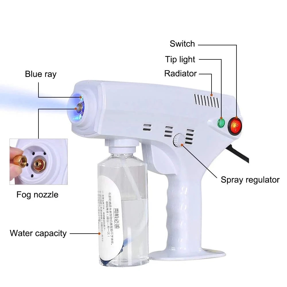 Multifunction Blue Nano Hair Steamer Nano Steam Gun Home Use Hair Coloring Care Tool Hair Spray Sanitizing Spray Fogger