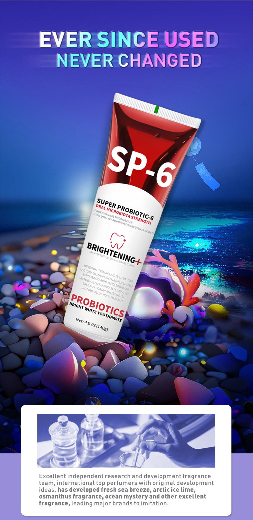 1pc140g SP-6 probiotic toothpaste for whitening teeth, removing plaque, and preventing dental caries