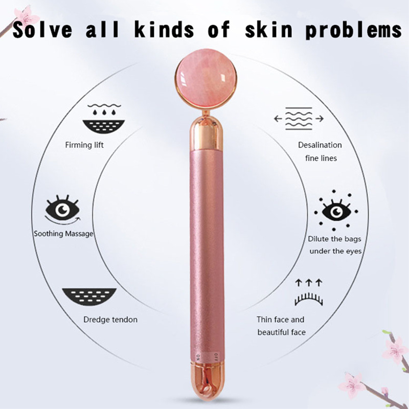 24k jade gold stick powder crystal disc electric stick electric beauty stick facial massage stick jade electric stick