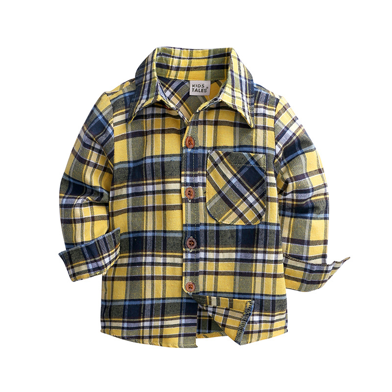 Boy Clothing Suits Classic Geometric Stripe Plaid Plaid Long Sleeve Boy Shirt Top Denim Trousers Clothing Set