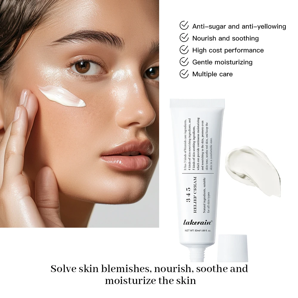 345 Relief Cream Comprehensive solution to skin problems Anti-sugar and antioxidant Brightening skin Improving acne marks Moistu