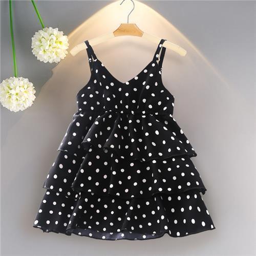 Children's clothing girls dress autumn and winter new western style polka dot sleeveless princess dress &