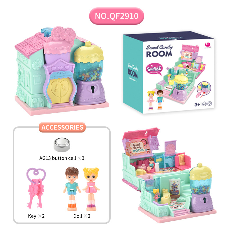 Cross border e-commerce toys, girls, families, mini villas, children's treasure boxes, surprise birthday gifts, lighting, music