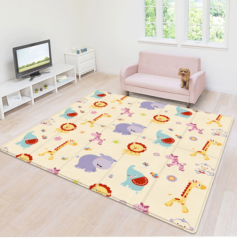 Children's Folding Mat Soft Foam Nursery Carpet Crawling Mats Large Foldable Carpet Puzzle Baby Gaming Mat For Kids 180*100CM
