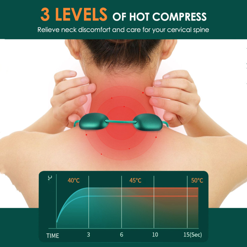 New Mini Cervical Massager Portable, Lightweight, and Heaty Massage Device, Multifunctional Neck Protector, Cross border
