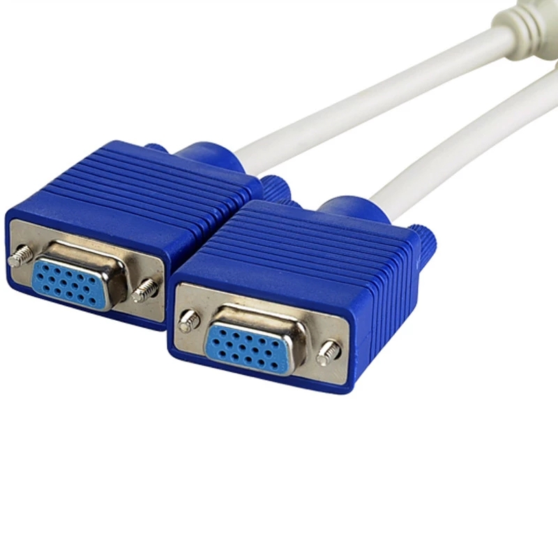 VGA Splitter Cable of Male to Female VGA to Dual 2 VGA Converter Adapter Splitter Y Video Cable for Computer Monitor