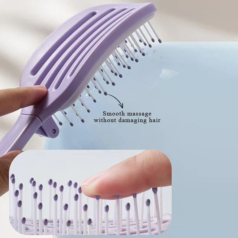 Folding Hair Scalp Massage Comb Hair Brush Anti-static Wet Dry Curly Hairbrush Salon Hair Styling Tool For Women Men Self-cleani