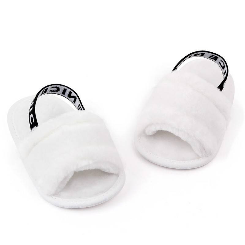 Hairy sandals, baby toddler shoes, soft bottom, breathable, cute low tube