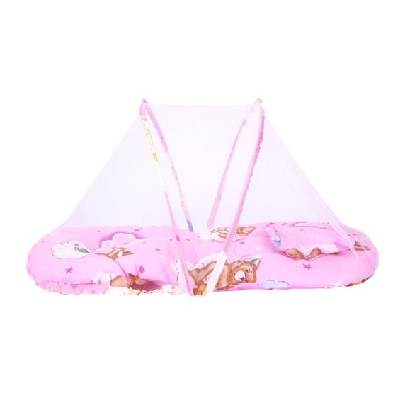 New Summer Baby Mosquito Insect Cradle Net With Portable Folding Canopy Cushion+Cute Pillow Mattress Infant Bedding Accessories