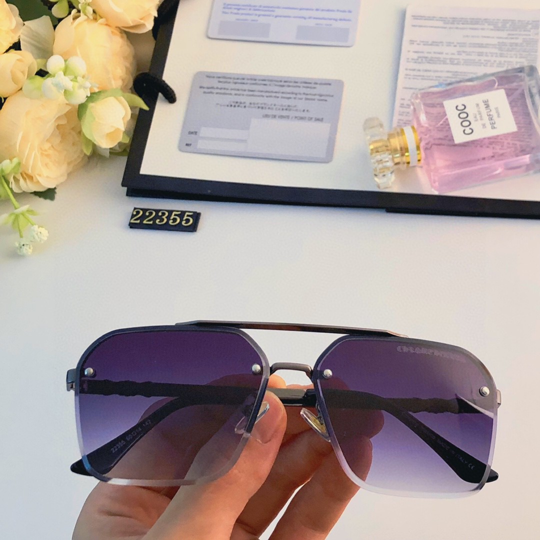 Chrome Hearts sunglasses men's and women's glasses thin round face glasses oval glasses anti-ultraviolet polarized lenses