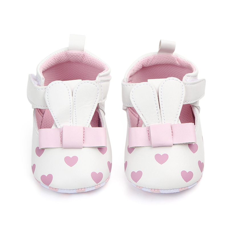 Spring and Autumn New Three-dimensional Ears Baby Girl Cute Love Flat Velcro Toddler Shoes