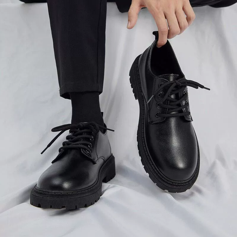 2025 new Anti slip and comfortable soft soled work flat shoes for men black fashionable and simple business leather shoe Zapatos