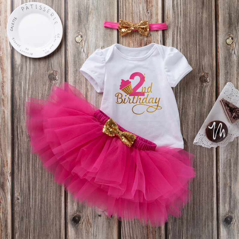 baby girl's birthday suit romper princess dress