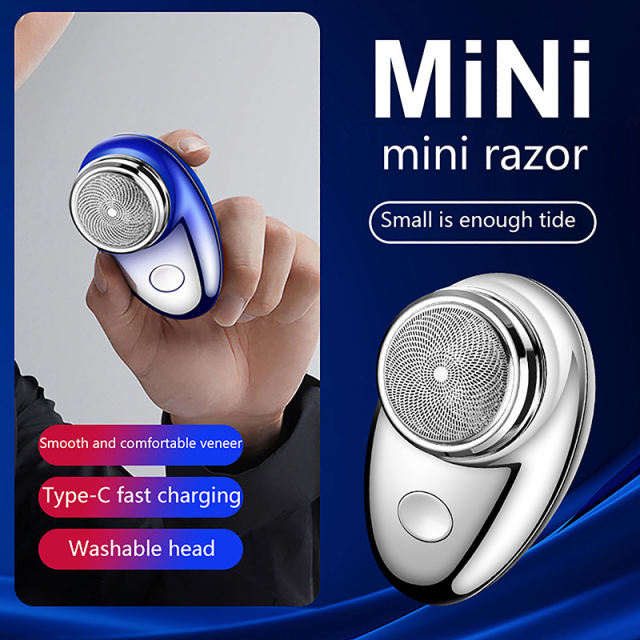 Small mini electric shaver, efficient shaving, dual ring blade mesh, detachable blade head, easy to clean, high-speed charging
