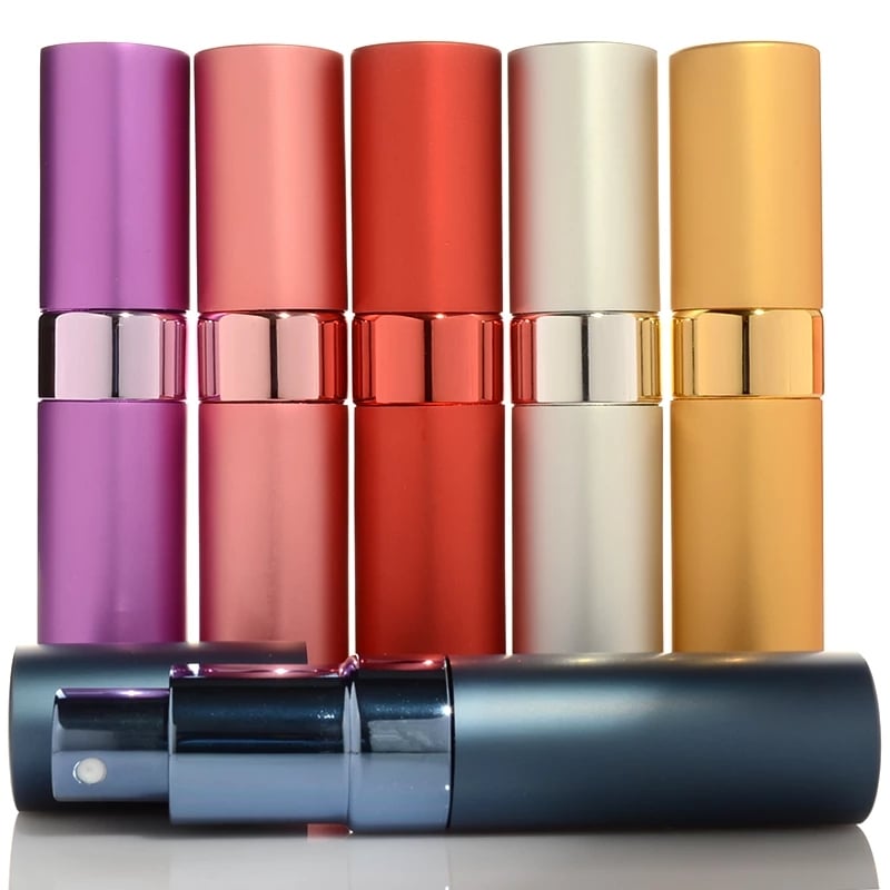 1pc 8ml Top Quality Refillable Glass Perfume Bottle Metal Atomizer Spray Travel Aluminum Empty Parfume Bottle