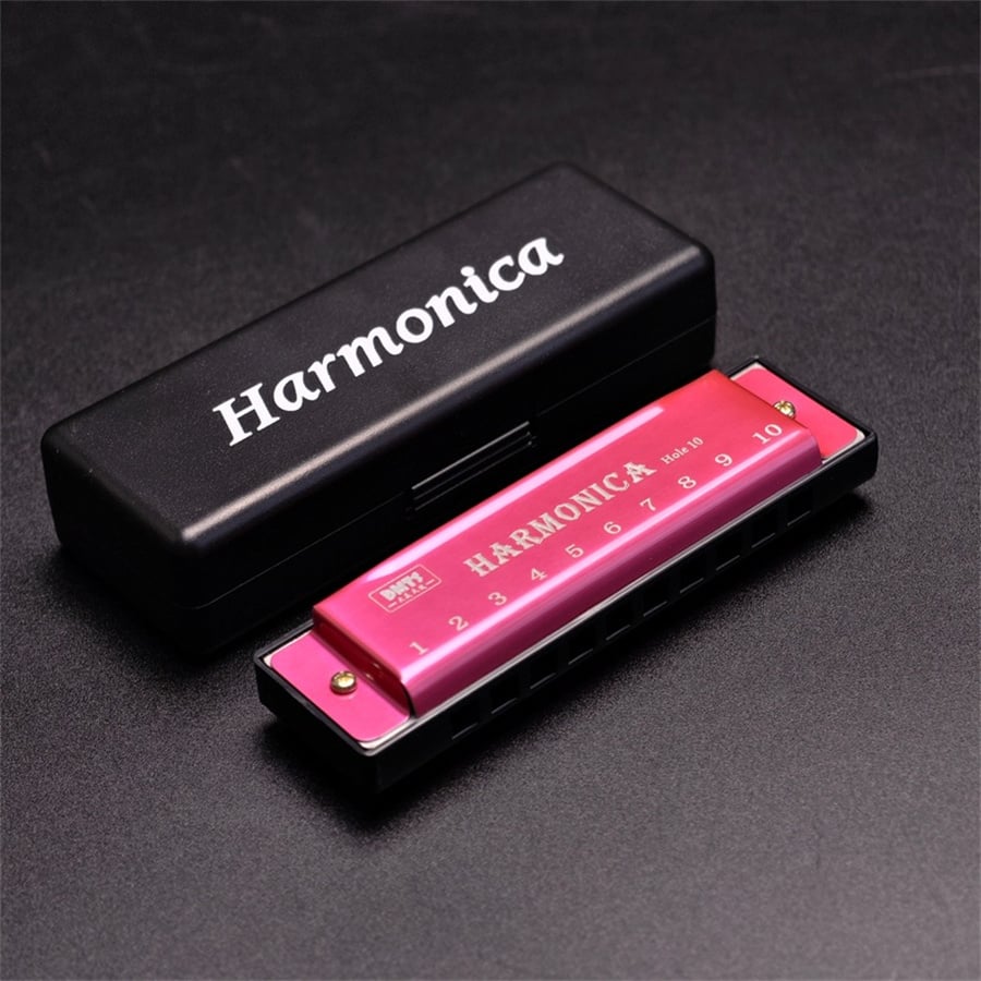 Miwayer 10 Holes Harmonica Mouthpiece Puzzle Musical Instrument Beginner Education Play Gift Copper Core Resin Harmonica