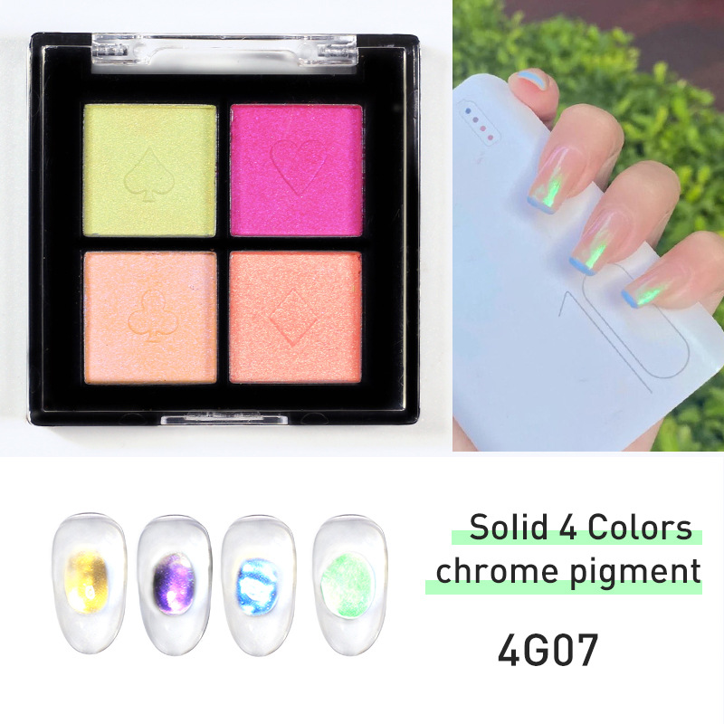 Embossed Four Color Solid Aurora Powder Fairy Powder Super Shining Nail Mirror Magic Mirror Powder