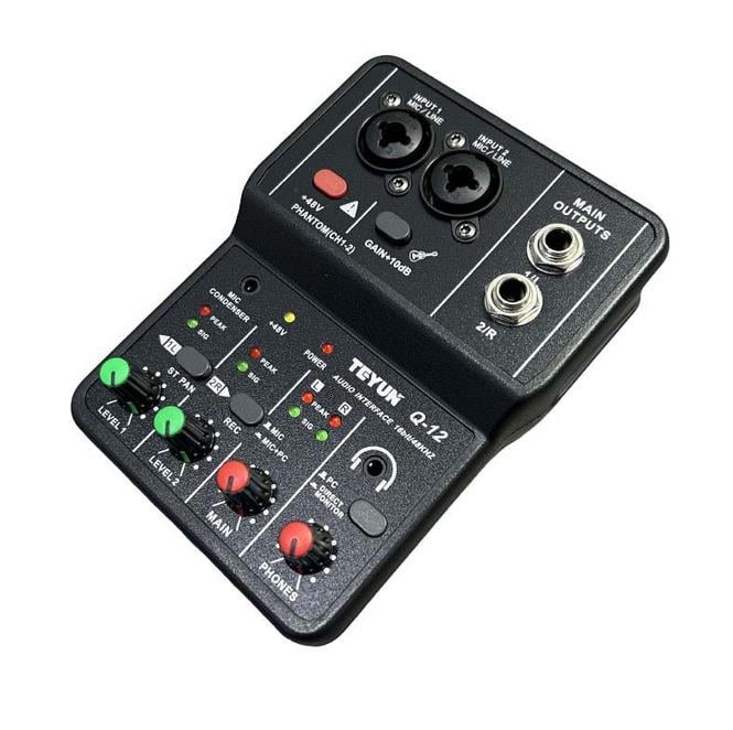 TEYUN Q12 Universal Professional Audio Interface Sound Card Computer Electric Guitar Studio Singing Q12 Audio Equipment