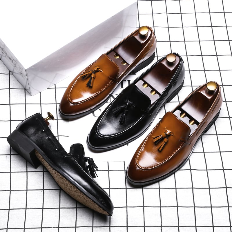 Leather Luxury Fashion Wedding Shoes Men style Oxford dress Shoes business classical men brown dress shoes