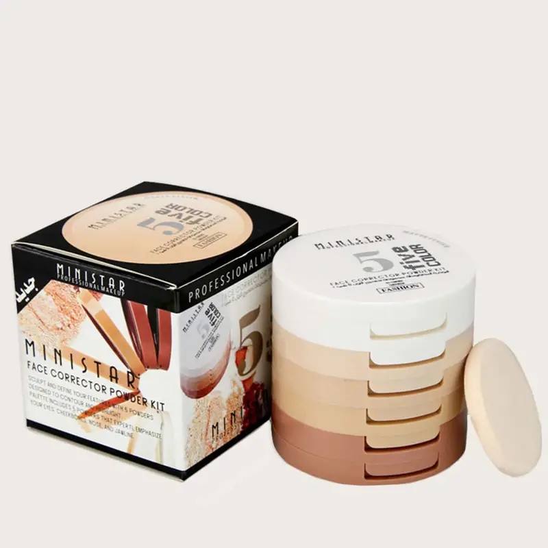 5 In 1 Makeup Face Concealer Pressed Powder Contour Shading Concealer