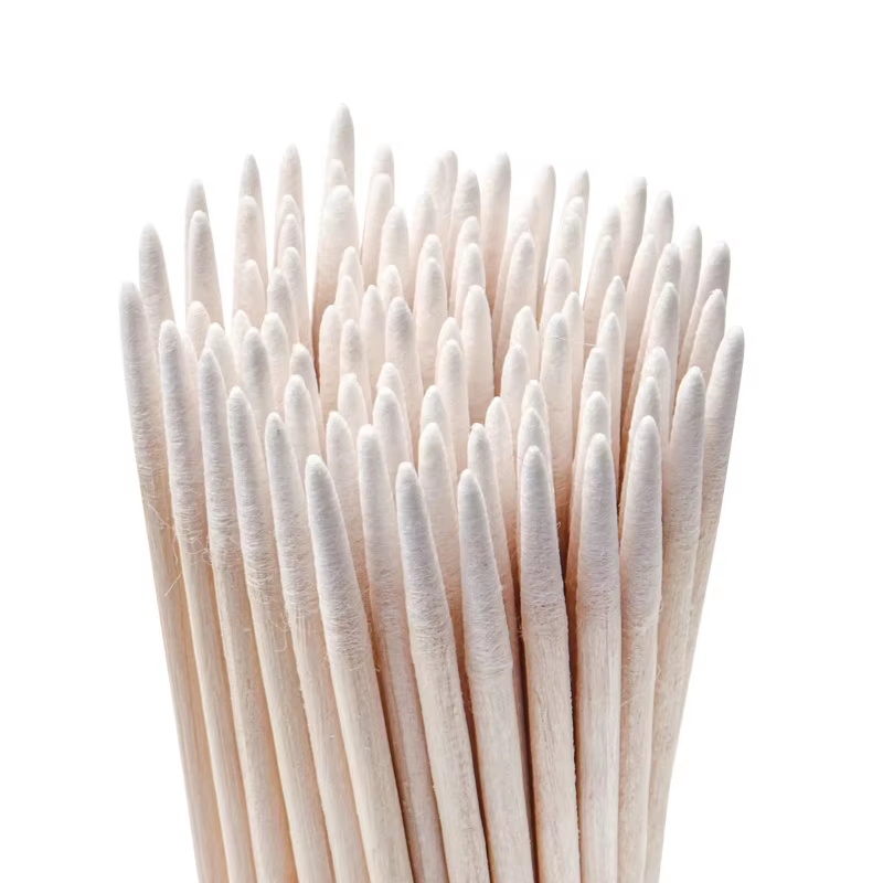 100Pcs Disposable Ultra-small Cotton Swab Lint Free Microbrush Wood Cotton Buds Swabs Brushes Eyelash Glue Removing Makeup Tool