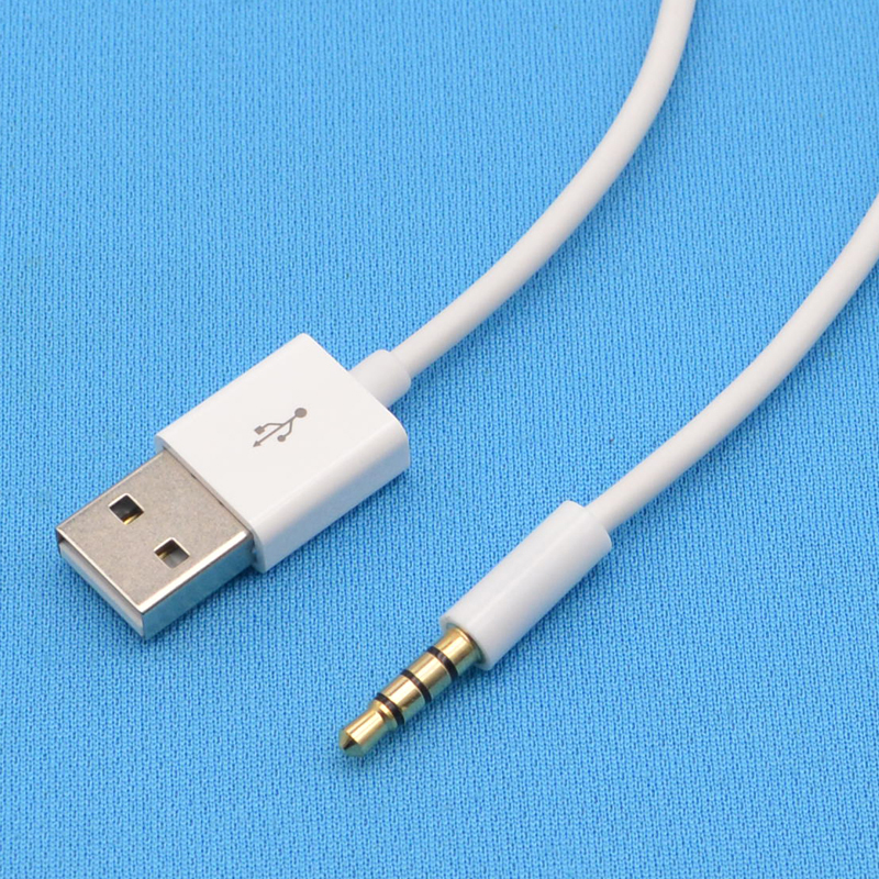 USB to 3.5mm Transfer Audio Adapter Cable 3.5mm Jack to USB 2.0 Data Sync Charger Cable cord for Apple iPod Shuffle 3rd 4th 5th