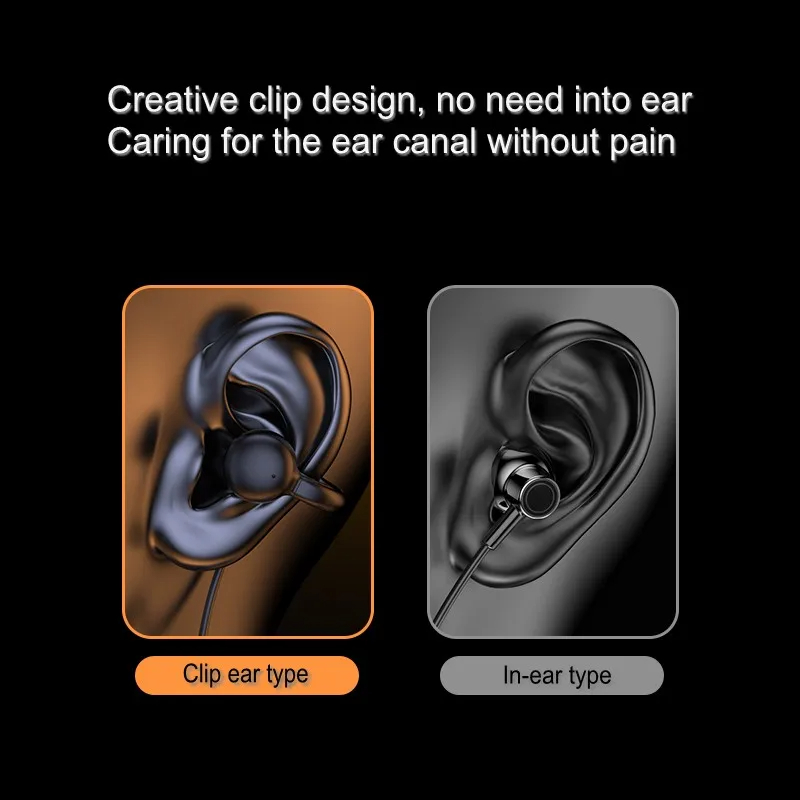 9D Stereo HIFI TWS 5.3 Bone Conduction Headphone Noise Cancelling Wireless Neckband Earphone