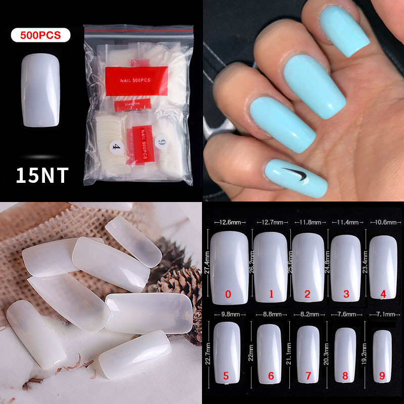 1 box of 500pc French pointed nails, seamless nails, ballet nails, transparent nails, toe nails