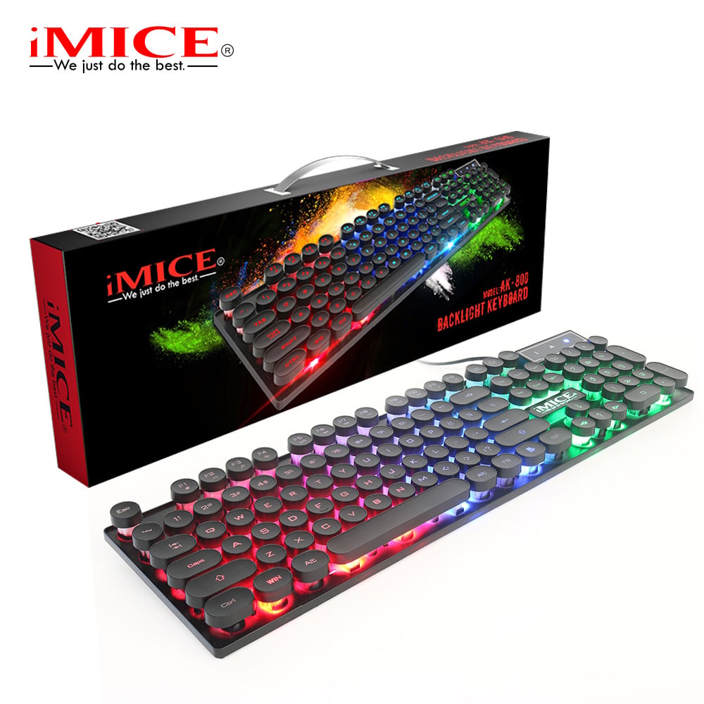 USB Desktop Punk Mechanical Handle Floating Round Hat Electronic Game Luminous Gaming Keyboard