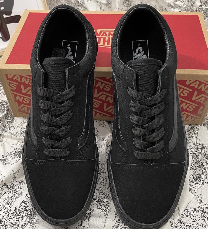 Brand Vans new black ladies and men single shoes hip hop skateboard shoes Women Canvas shoes Plus size 35-44