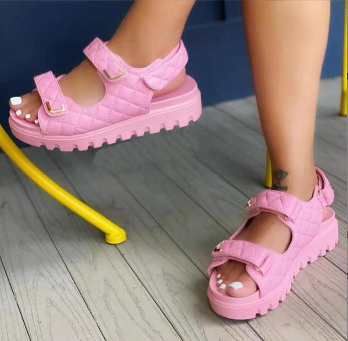 European and American new style Velcro sandals female plus size beach sandals