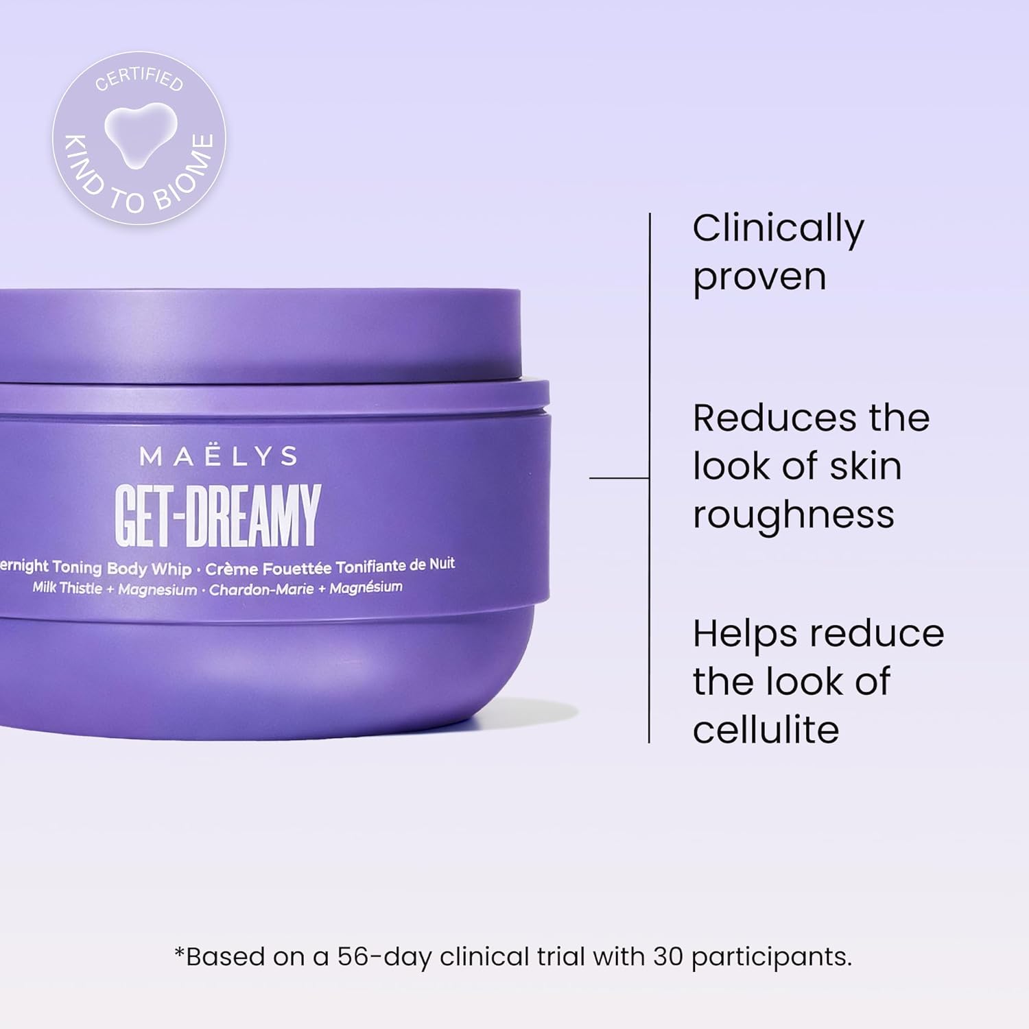 MAËLYS GET-DREAMY Overnight Toning Whip - Cellulite Cream & Skin Tightening Support with Milk Thistle + Uva-Ursi - Moisturizing Body Cream in a Whippe