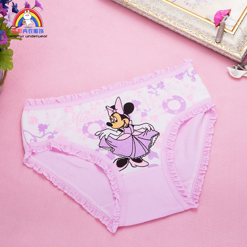 4 / Cotton Soft Panties for Girls Baby Girls Underwear Cartoon Minnie Briefs Breathable Children Panty Kids Underpants