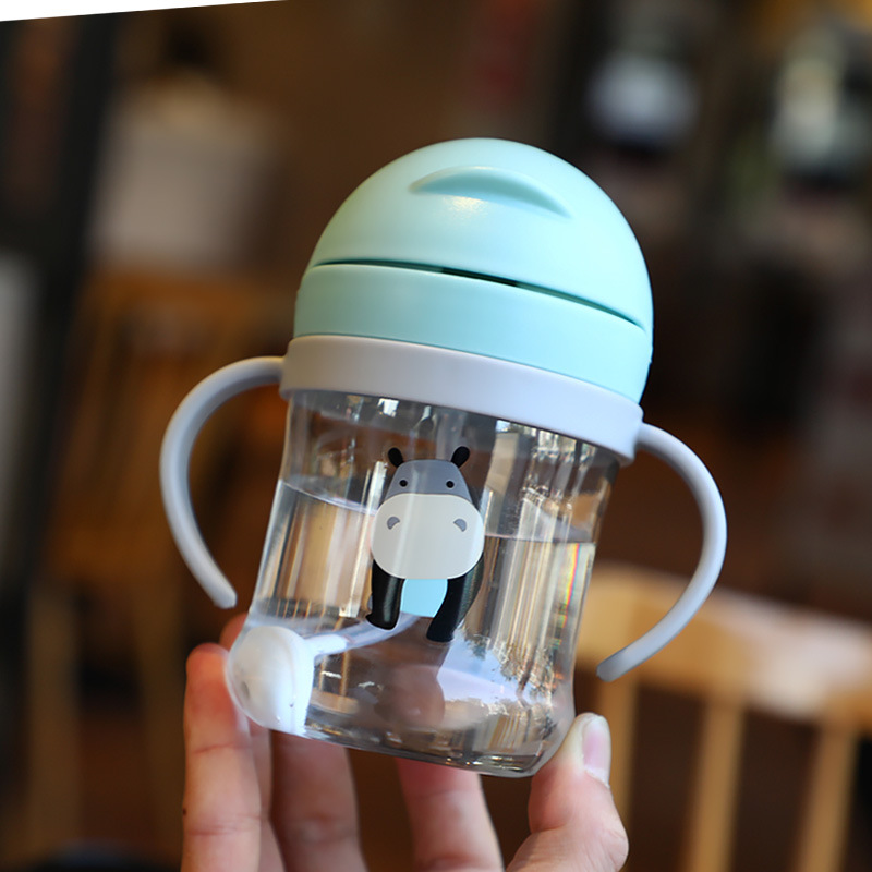 250ml Baby Feeding Cup with Straw Children Learn Feeding Drinking Bottle Kids Training Cup with Straw