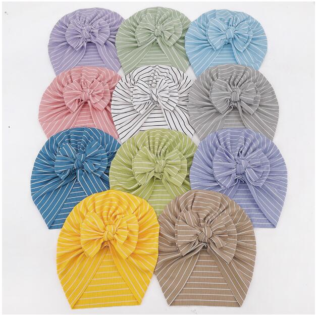 New baby cap newborn baby cap striped bow cap