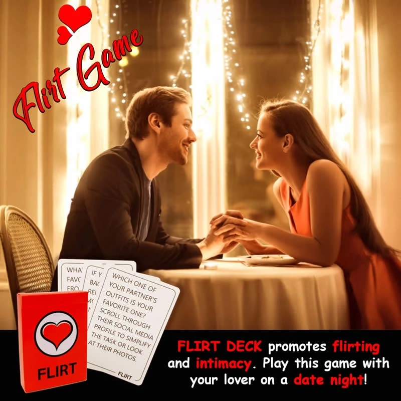 Talk Or Flirt Or Dare Fun and Romantic Game For Couples 3 Games Cards In 1 Perfect Lovely Couples Valentine's Day Gift