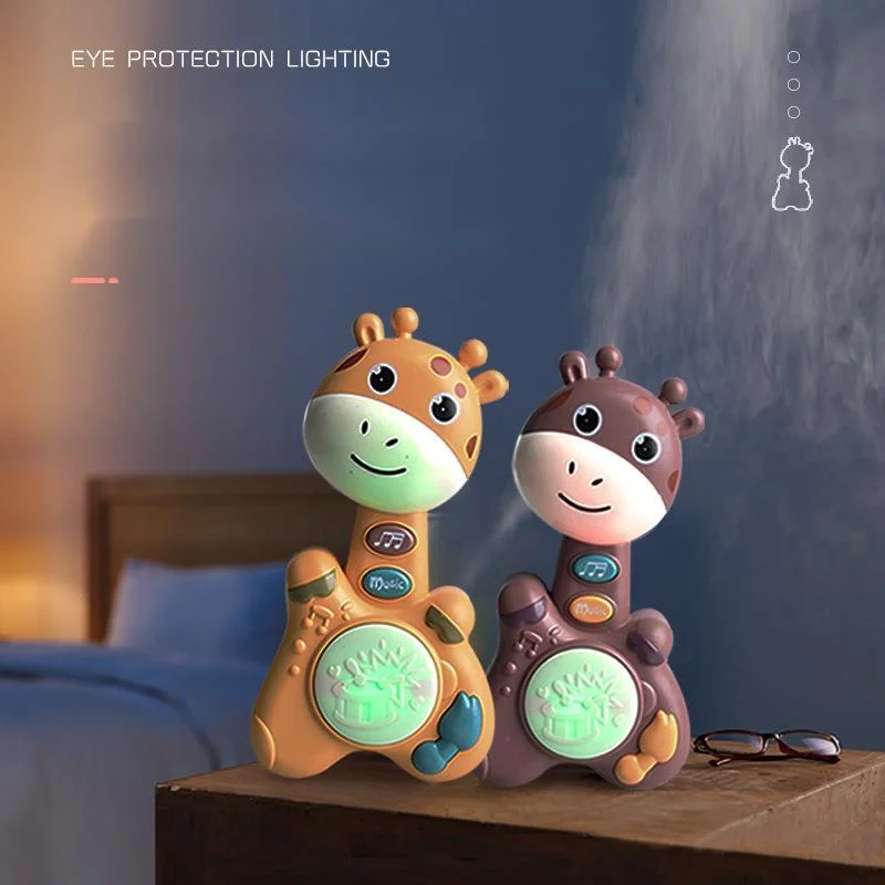 Musical Flashing Baby Cartoon Deer Hand Drum Early Learning Education Toys Infant Hand Bell Mobile Newborn Weep Tear Toy