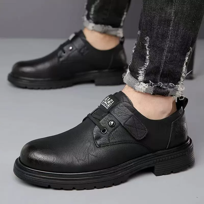 Autumn Winter Vintage Men's Ankle Boots British Style Workwear Fashion Men's Casual Shoes Male Designer Platform Shoes Man