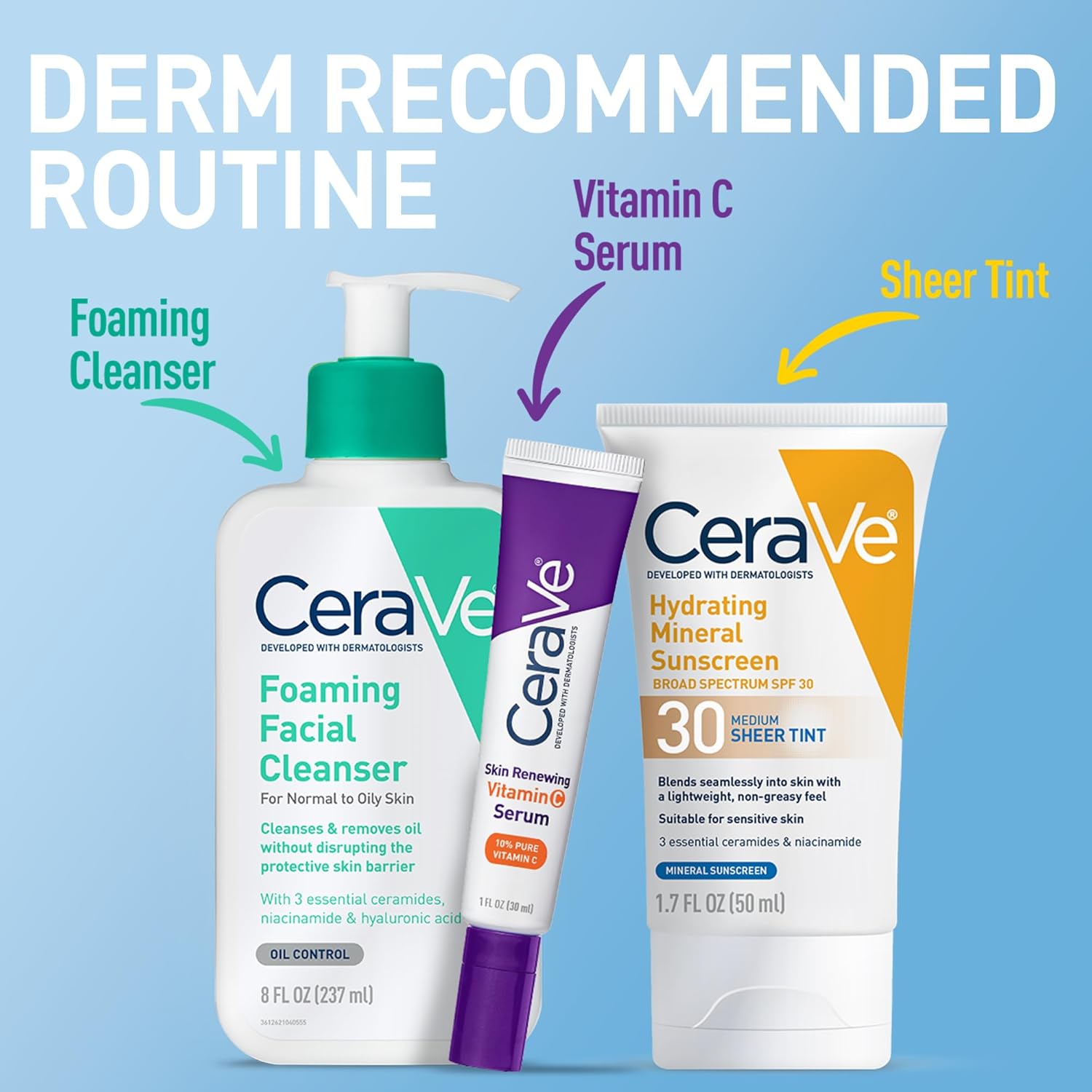 CeraVe Hydrating Mineral Sunscreen SPF 30 with Sheer Tint, Tinted Mineral Sunscreen with Zinc Oxide & Titanium Dioxide, Blends Seamlessly For Healthy