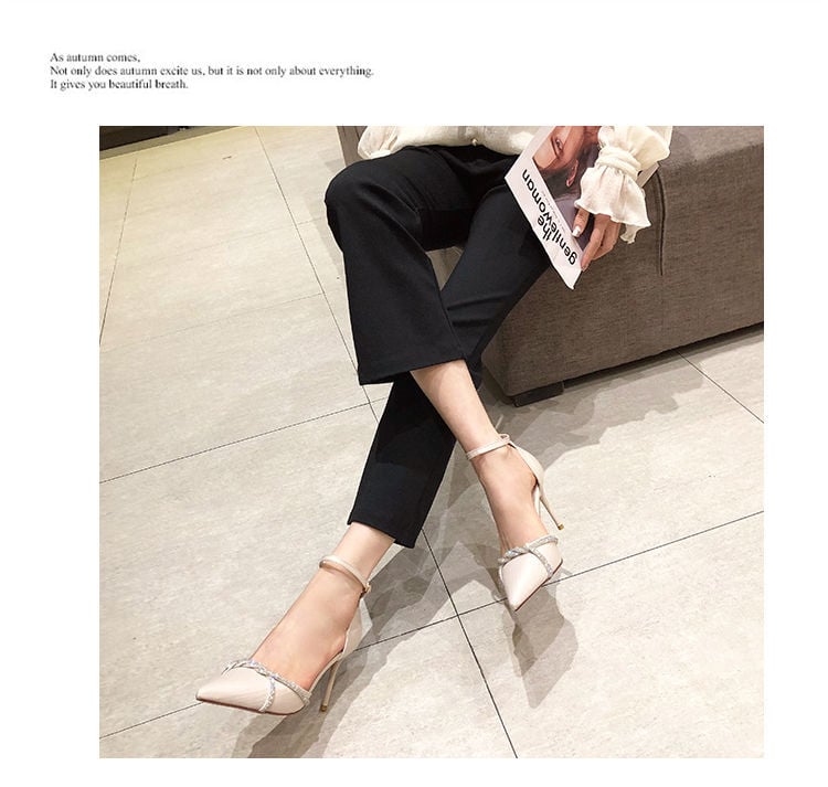 Women Gladiator Sandals shoes Sexy White String Bead high heels Sandals Summer Party Dress shoes Buckles pumps size 42