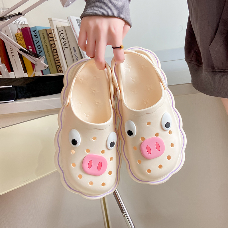 Female Outerwear Cute Girl Heart Sandals Student New Thick Sole Baotou Nurse Half Slippers