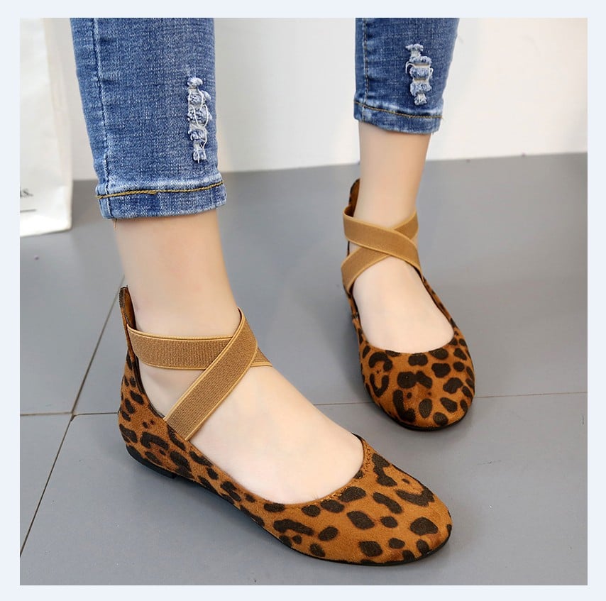 Single SHOES WOEMN Spring & Autumn New Leopard Flat Casual Shoes Women Shoes Large Size Shoes WOMEN