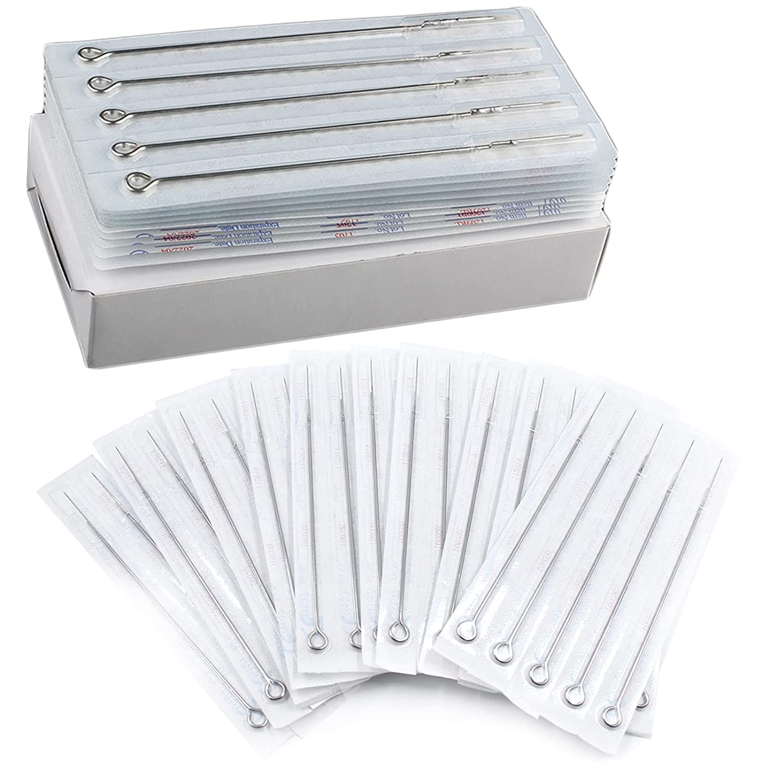 Mixed Stick and Poke Needles 50pcs/set Tattoo Needles Sized 3RL, 5RL, 7RL, 9RL, 5RS, 7RS, 9RS, 5M1, 7M1,9M1